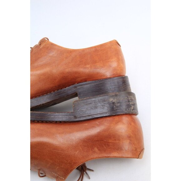 Lidfort for Barney's Mens Leather Lace Up Shoes Brown Tan Mens Sz 9 - Picture 13 of 16